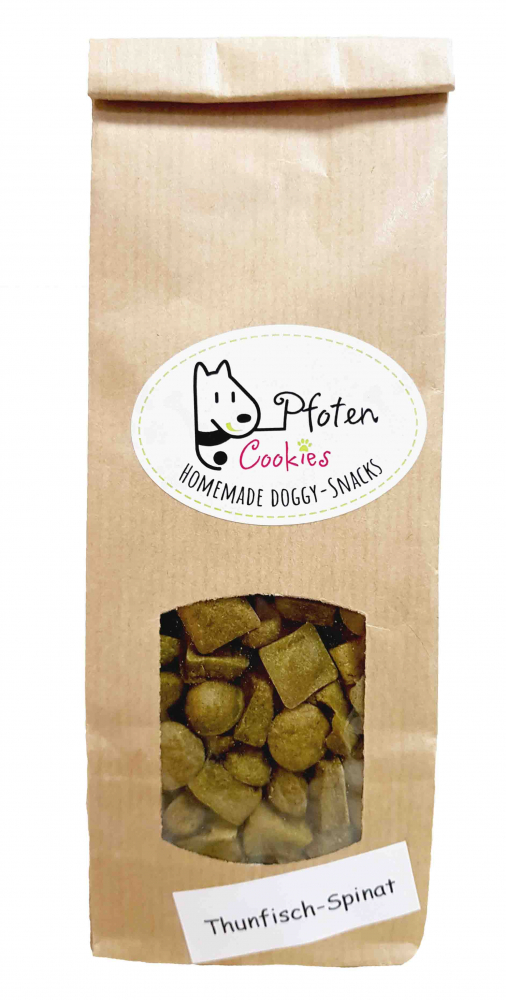 Pfoten Cookies Hundekekse - Thunfisch-Spinat 80g